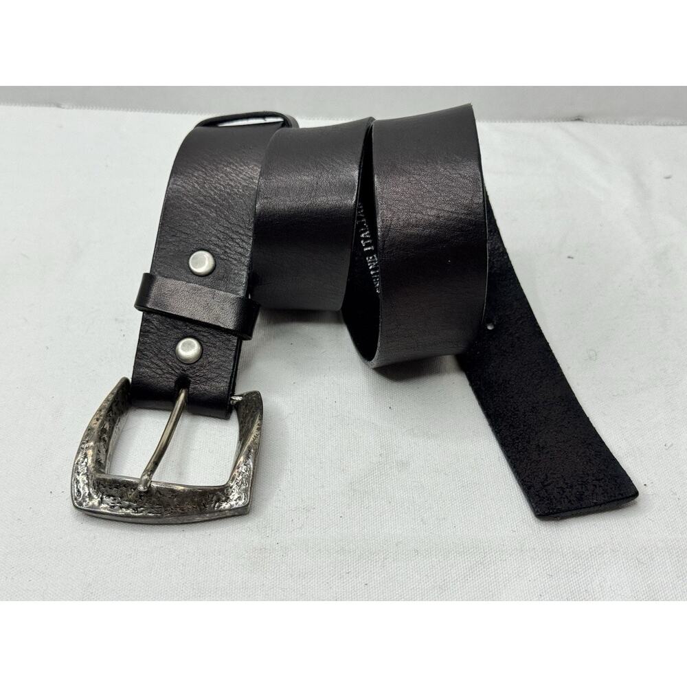 Silpada Designs Black Leather Belt Silver Buckle Size Small